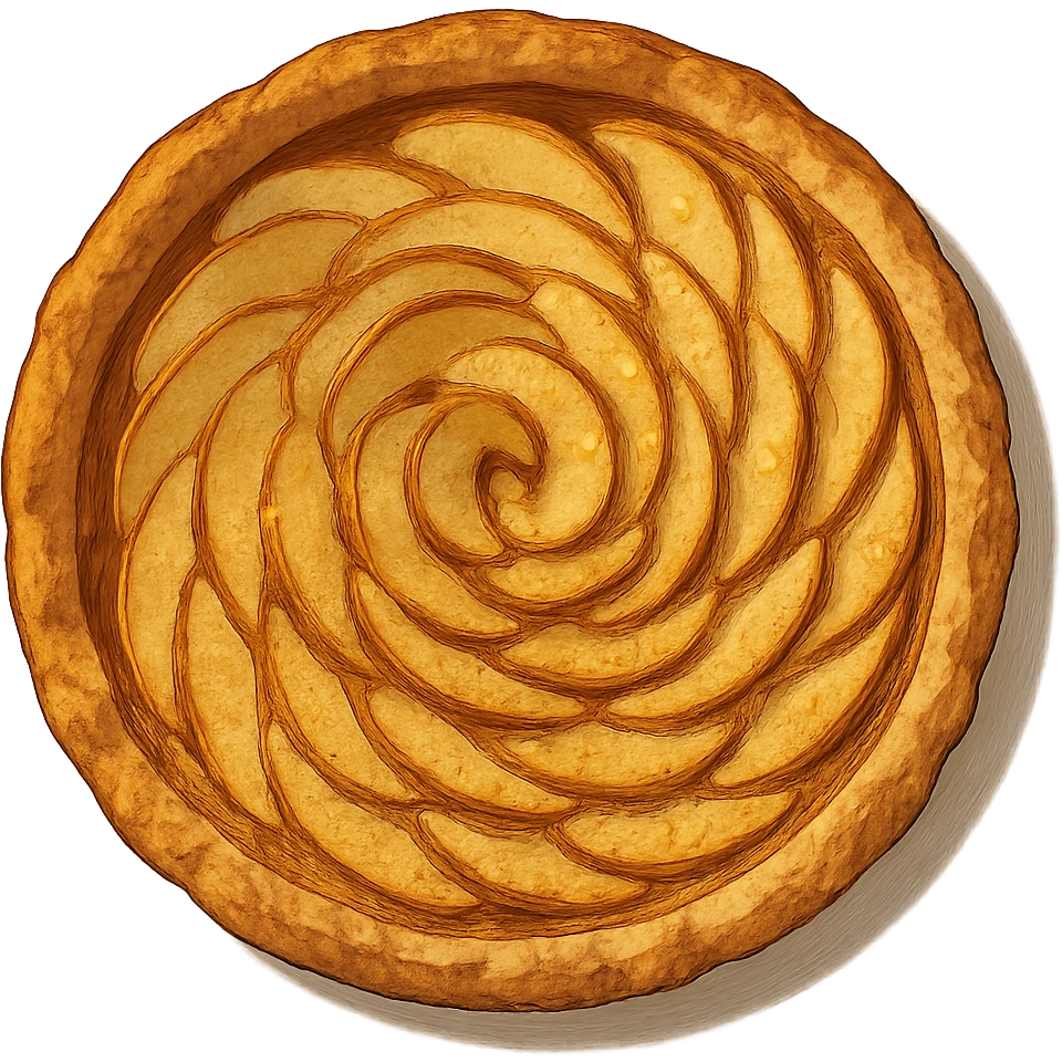 apple tart seen from above, realistic ghibli style emoji