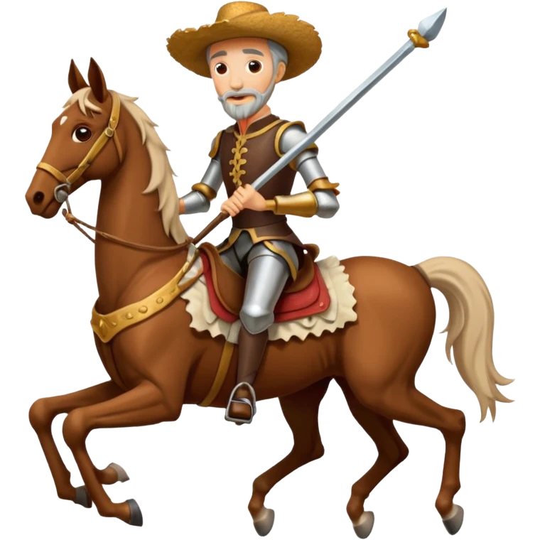 funny Don Quixote on his horse Rocinante emoji