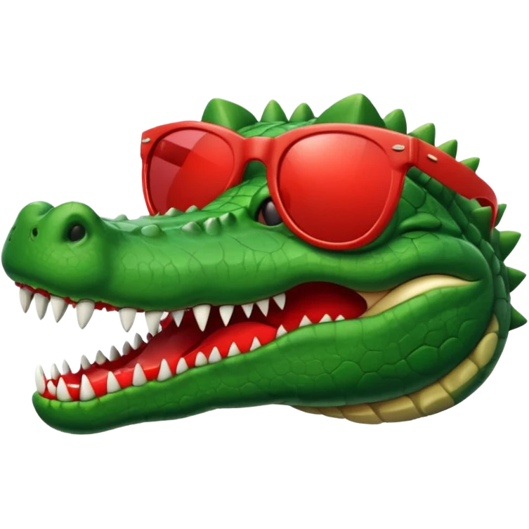 Crocodile wearing red sunglasses emoji