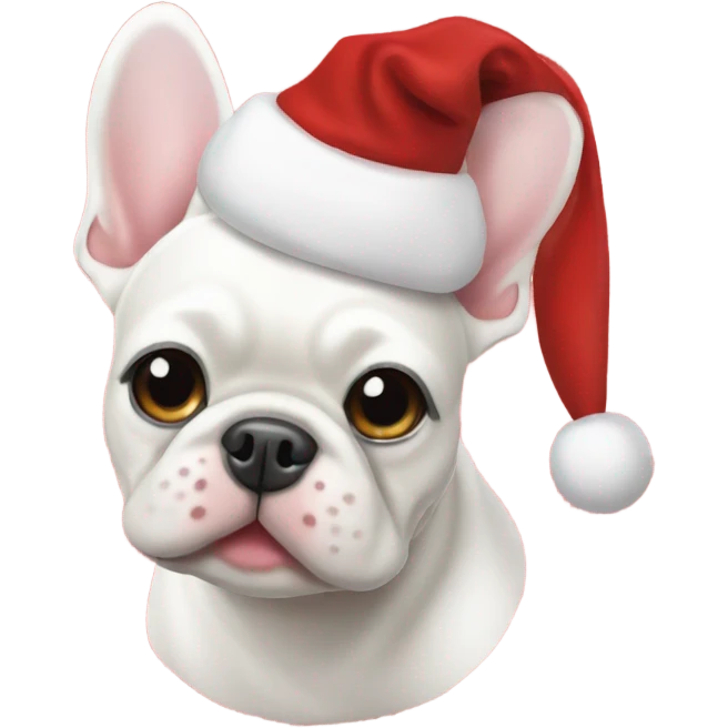 White Frenchie Christmas emoji