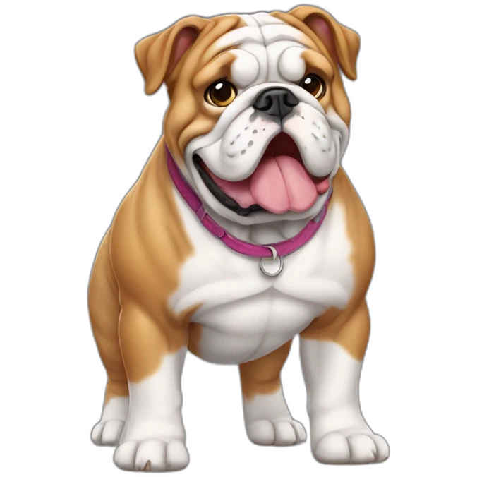 Dog english Bulldog full body emoji