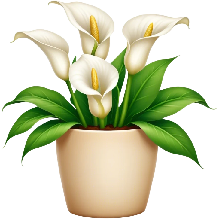 Cala lily flower pot, luxuriant emoji