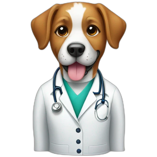 Dog wearing like a doctor  emoji