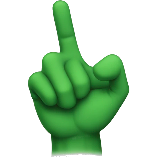 green hands pointing at viewer emoji