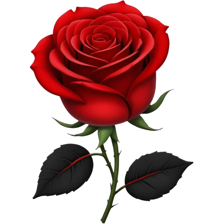 red and black half  rose emoji