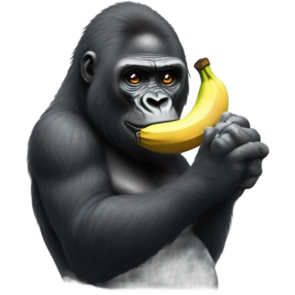 Gorilla smoking à banana  emoji