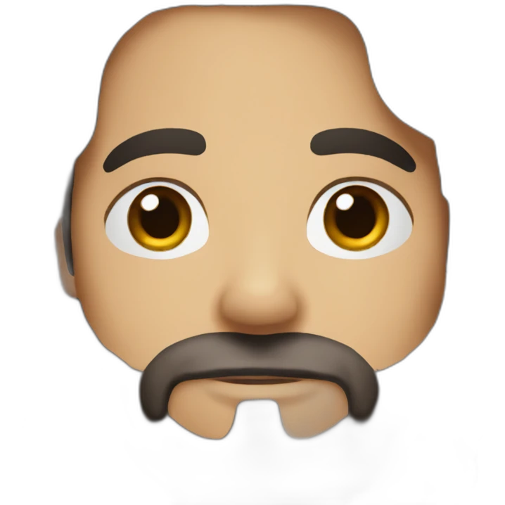 doctor, long dark brown hair, beard, big brown eyes emoji