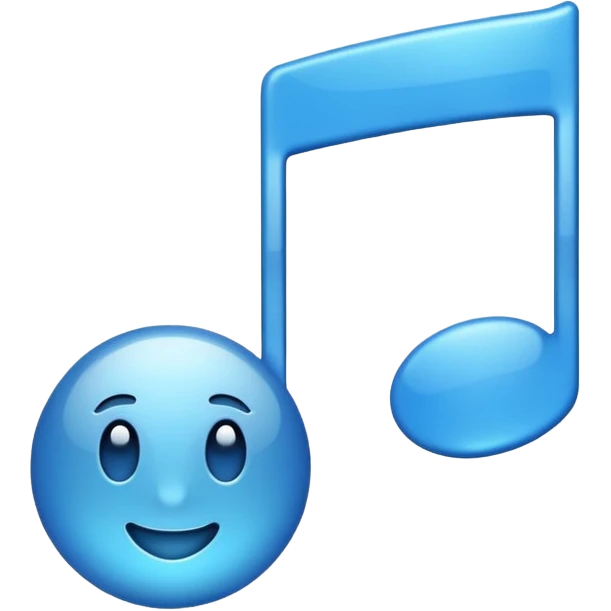 Nota musical en azul emoji