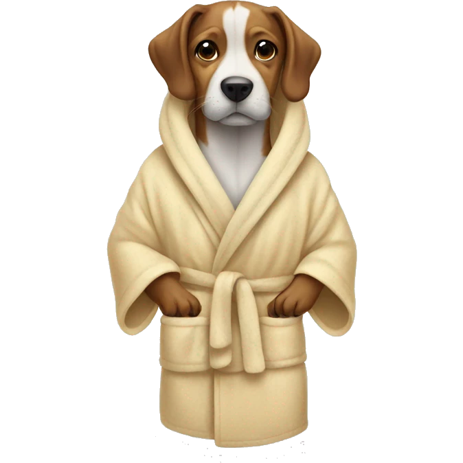 dog wearing bathrobe emoji