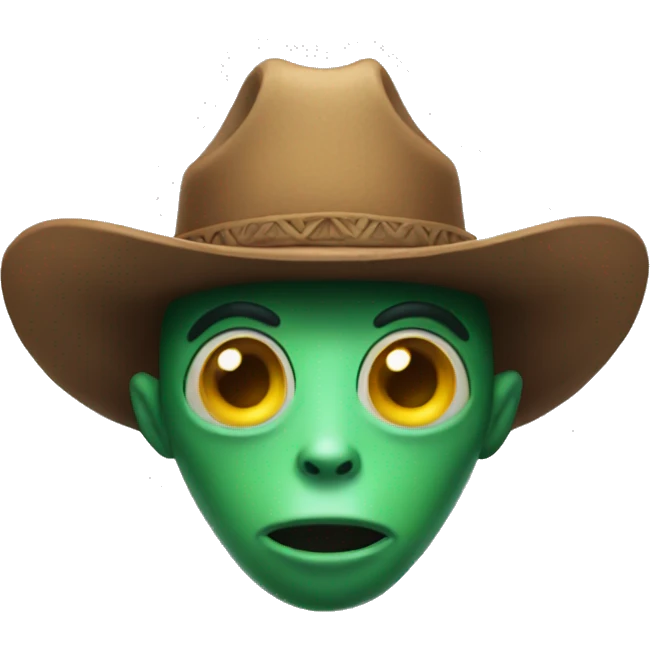 an alien with a cowboy hat emoji