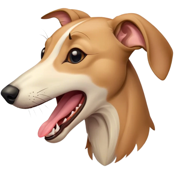 Cinematic Cute Yawning Fawn Greyhound Portrait Emoji, Head tilted slightly with a dramatic, wide-open yawn, showcasing a smooth fawn Fur with a refined finish, floppy ears slightly drooping, round eyes barely open in drowsy contentment, Simplified yet irresistibly adorable features, highly detailed, glowing with a soft, cozy glow, high shine, relaxed yet expressive, stylized with a touch of whimsy, bright and endearing, soft glowing outline, capturing the essence of a sleepy yet affectionate companion, so drowsy it feels like it could stretch out of the screen and curl up for a nap! emoji