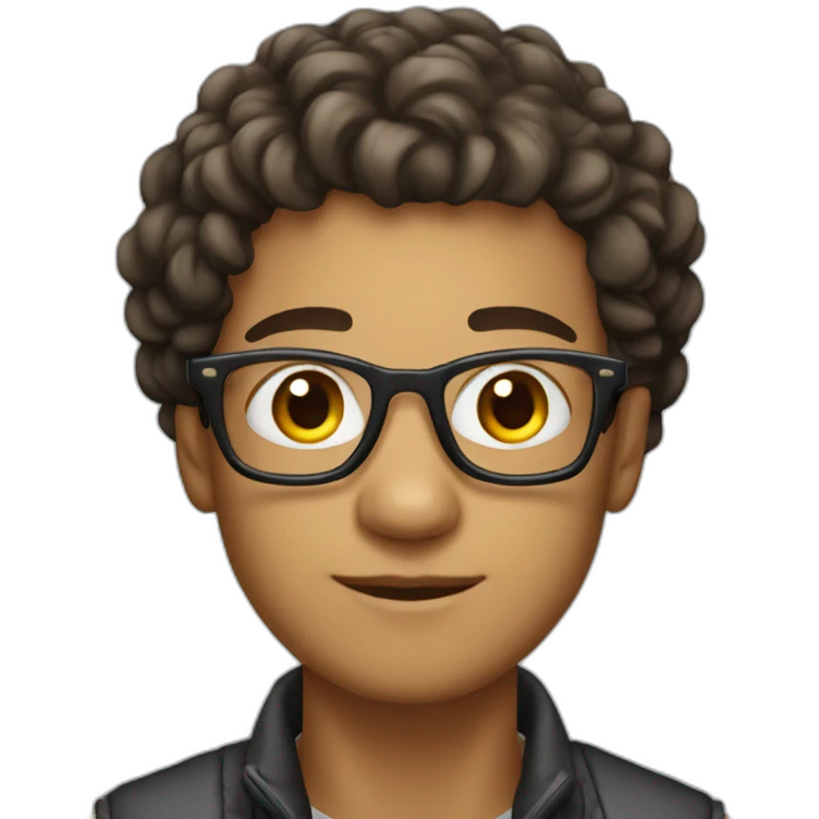 a 29 years old bold hair marocan white skin developer wearing glasses emoji