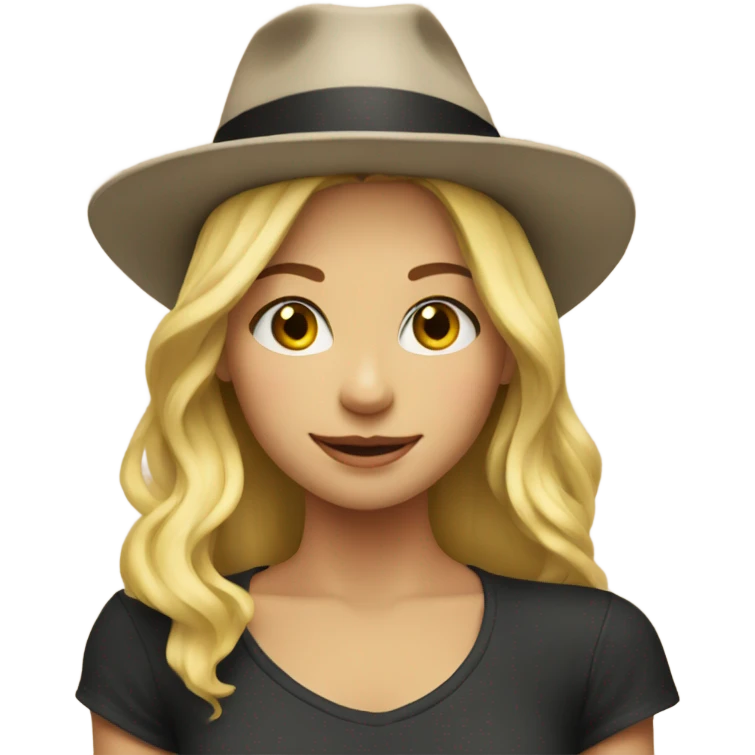 blonde girl in hat Takes emoji