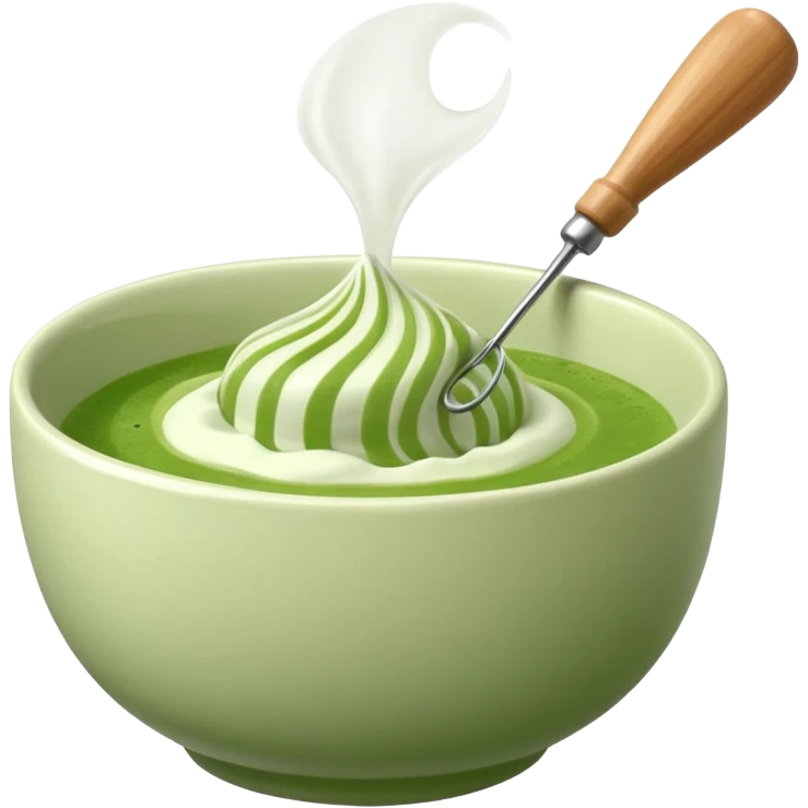 whisk with bowl of matcha emoji