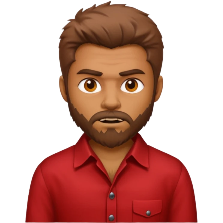 The Wolfman with red dress shirt, brown fur emoji
