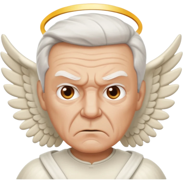 Angry older white male Italian animated angel I don't want a real face emoji