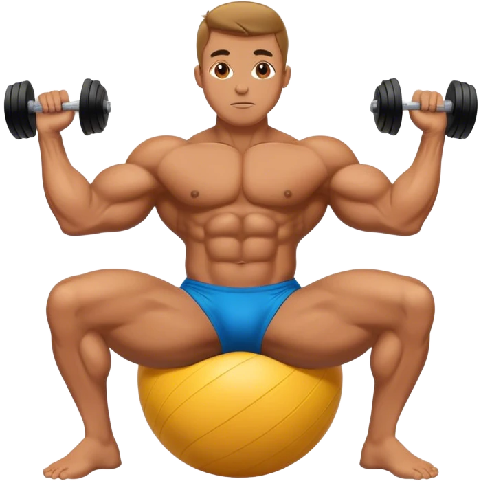 bodybuilder doing swiss-ball crunches emoji