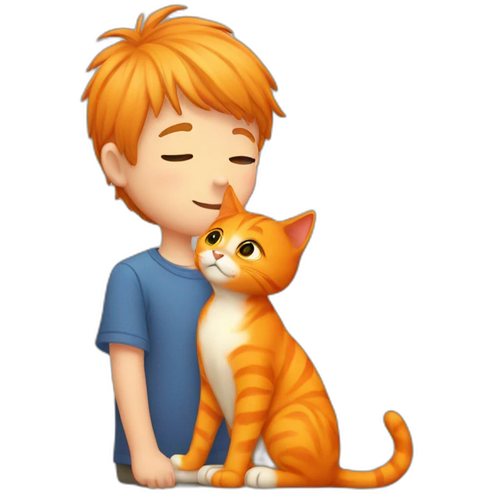 boy kiss orange cat emoji