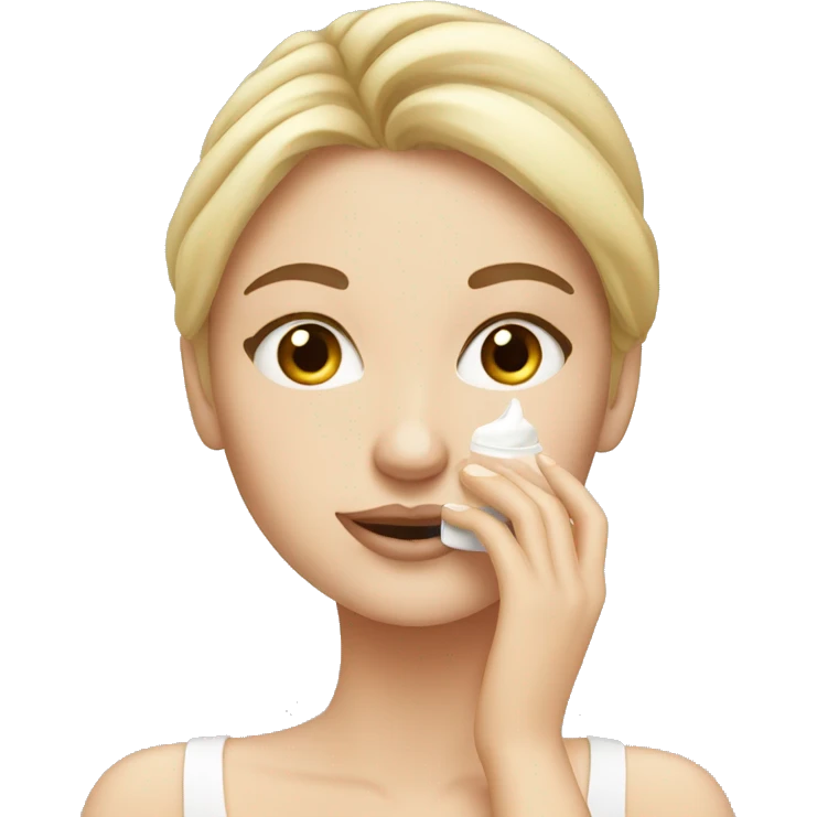 white girl applying cream on face emoji