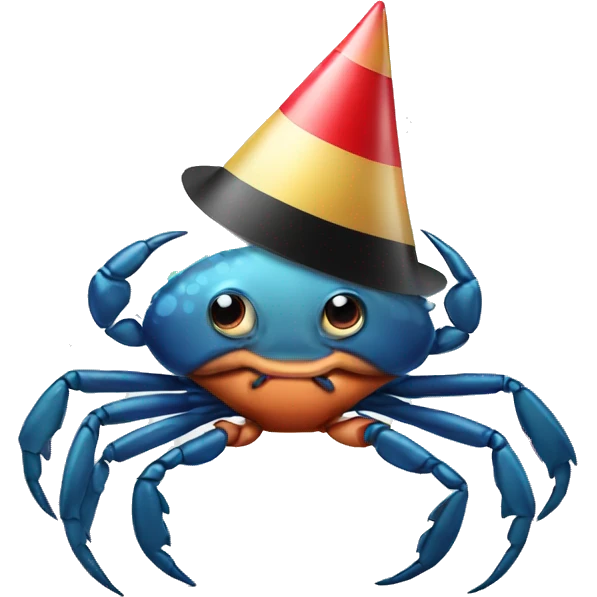 Crab in a party hat emoji