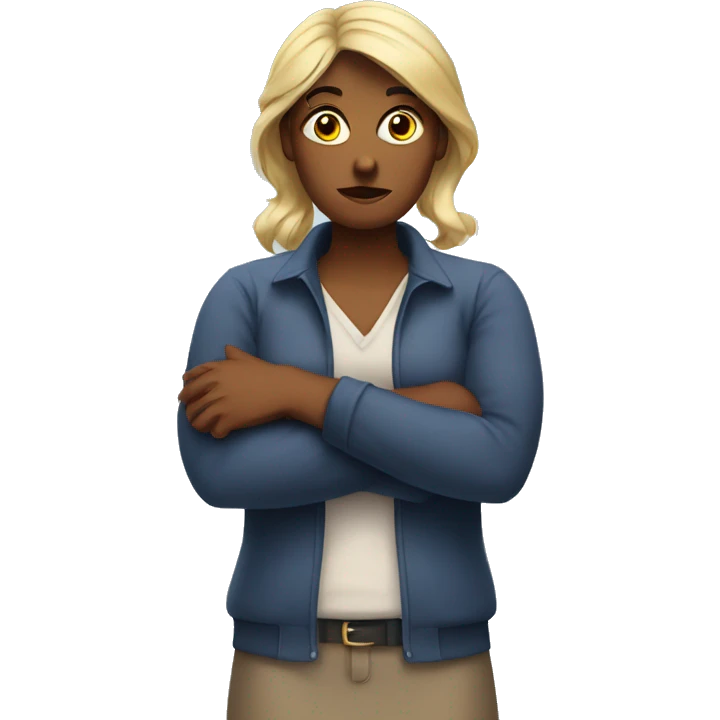 Lady crossed arms upset emoji