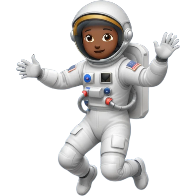 black astronaut jumping emoji