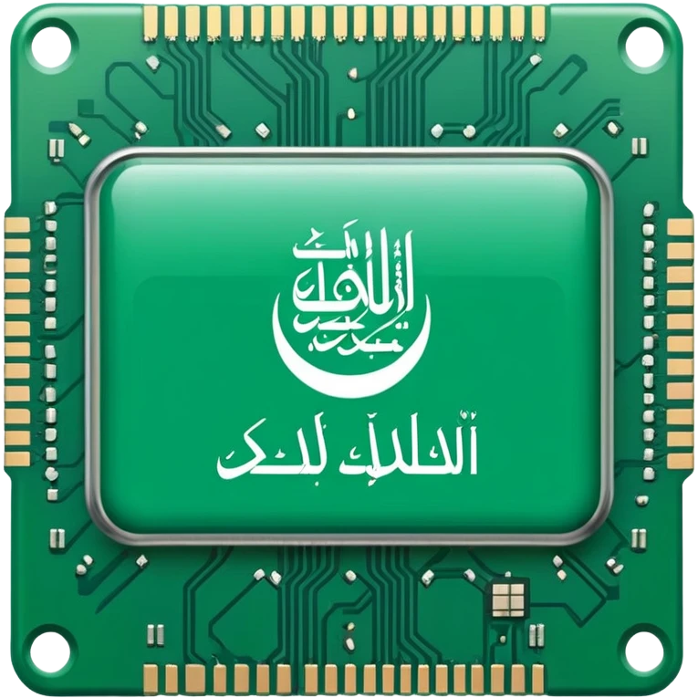 Saudi Arabian flag with a microchip emoji