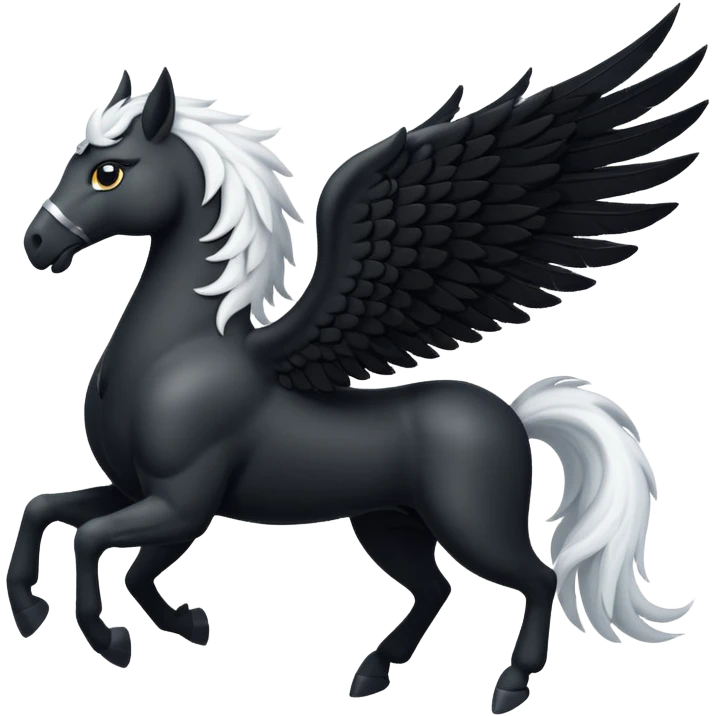 A black Pegasus emoji