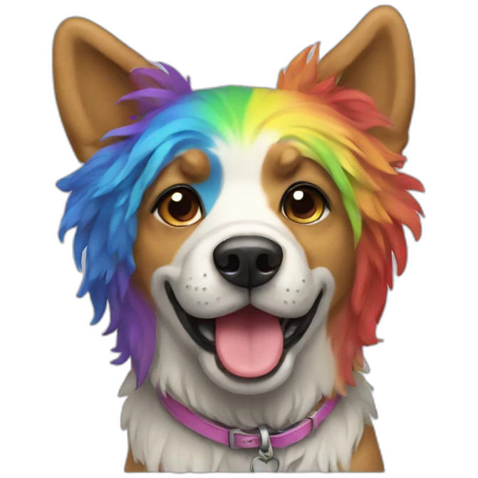 rainbow dog emoji