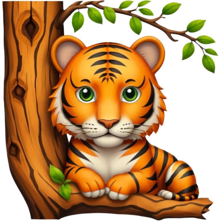 Tiger on tree emoji