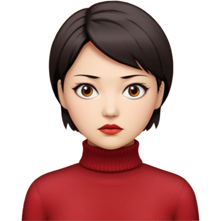 Ada Wong from resident evil 4 remake in red roll-neck sweater  emoji