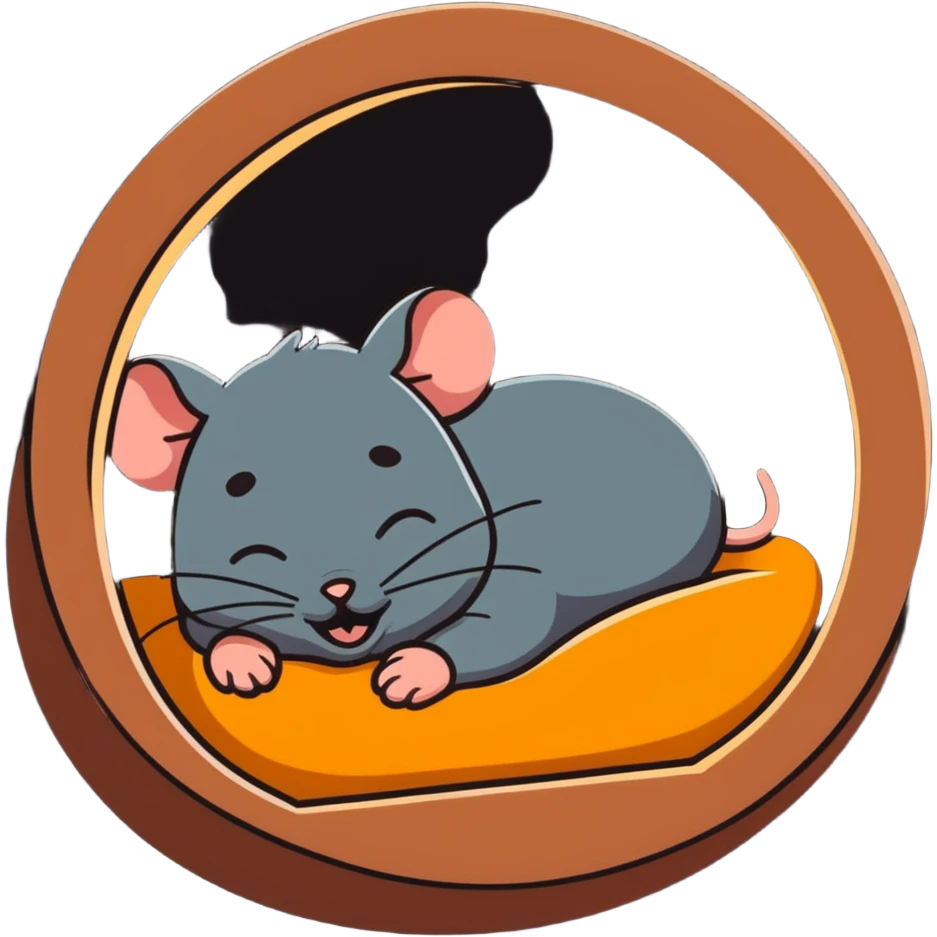 Jerry mouse snoring while sleeping in his cozy mouse hole emoji