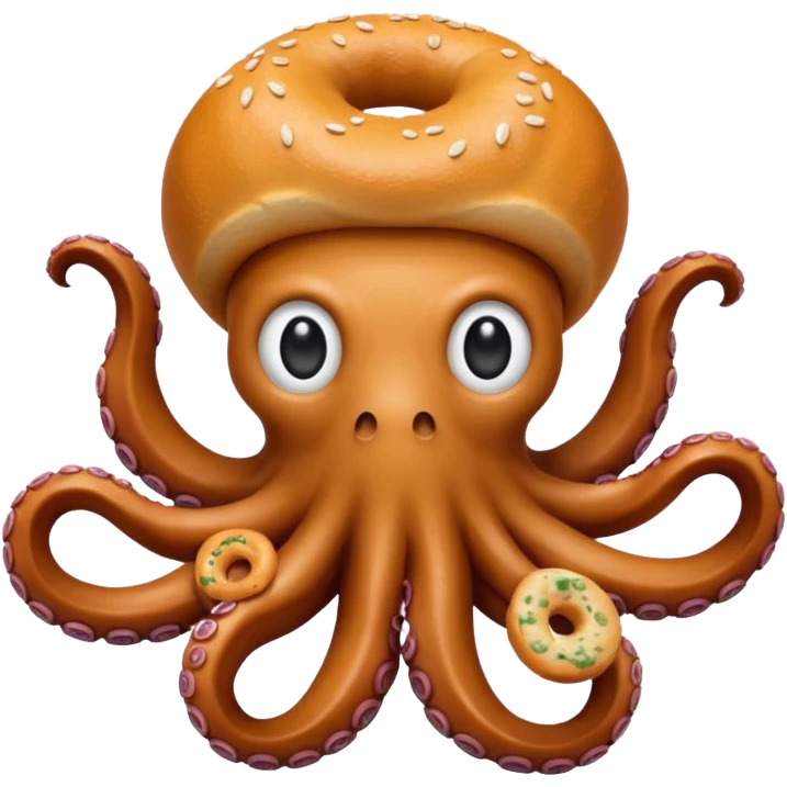 octopus holding bagel emoji