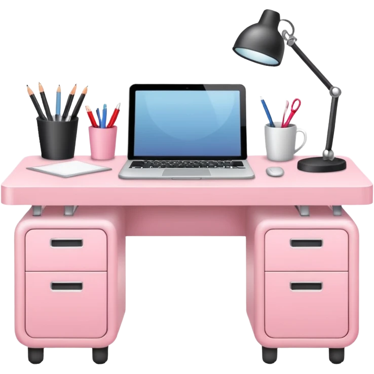 Light pink work desk emoji