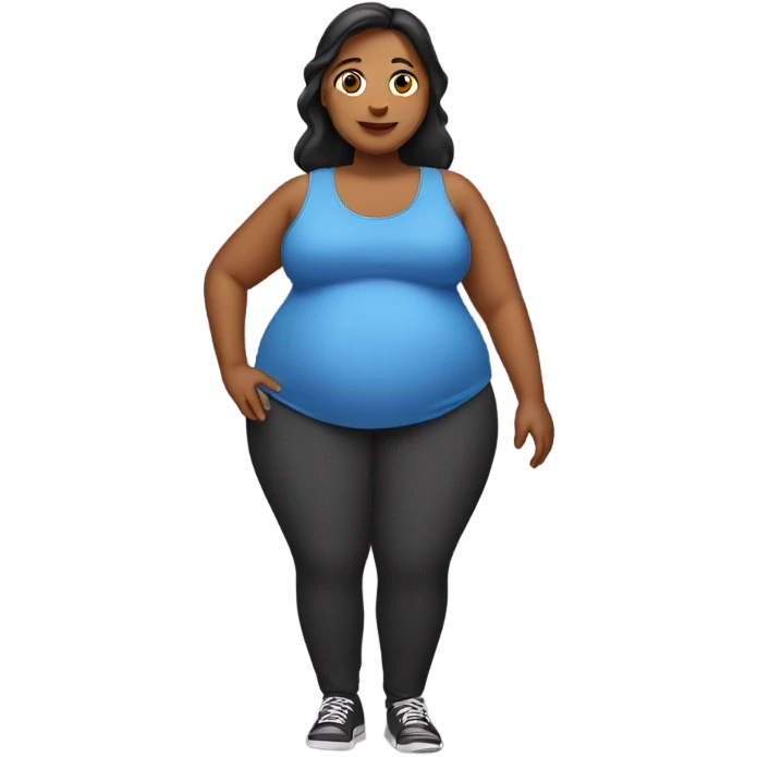 Woman with a big belly emoji