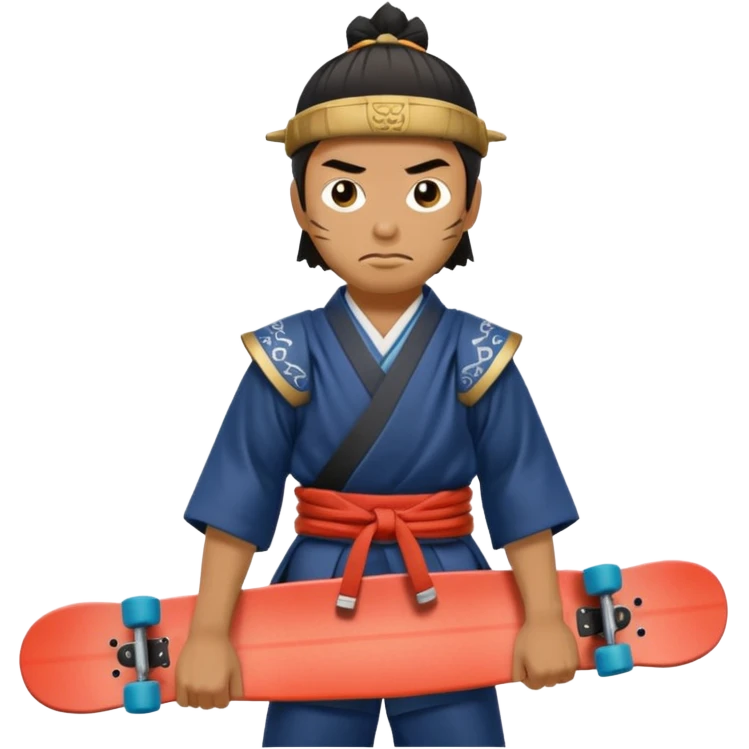 samurai hold skateboard  emoji