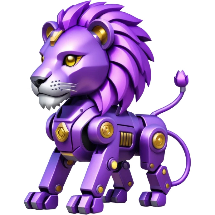 glitter mech lion purple cyberpunk emoji