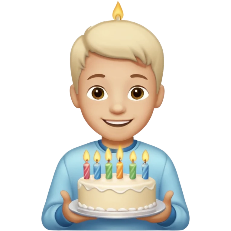 boy with birthday cake emoji