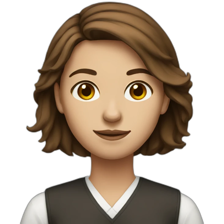 Girl Law student with medium brown hair emoji