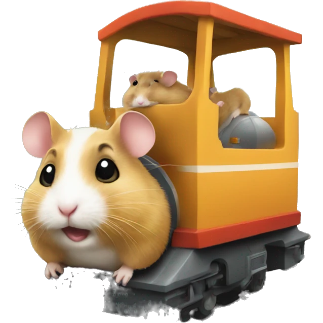 hamster rides a train emoji