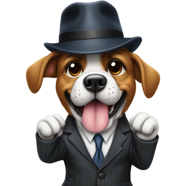 gangster dog saluting  emoji