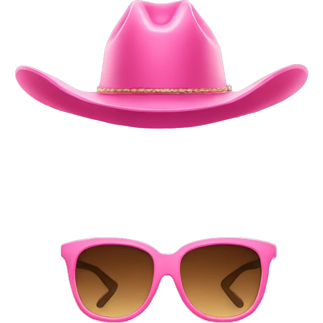 Pink sunglasses and cowgirl hat emoji