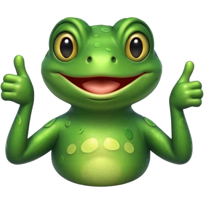 Frog winking with thumbs up emoji