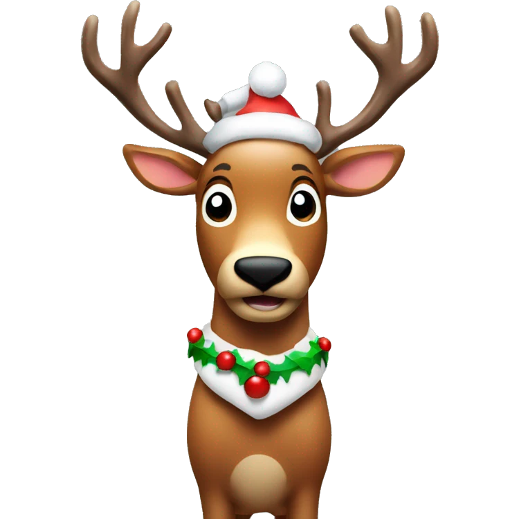 christmas raindeer with lights emoji