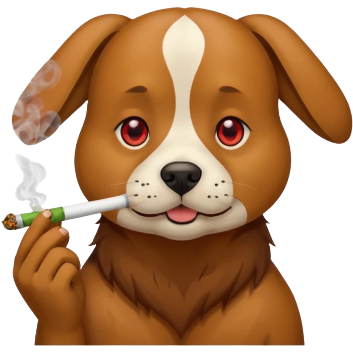 Dog smoking weed emoji