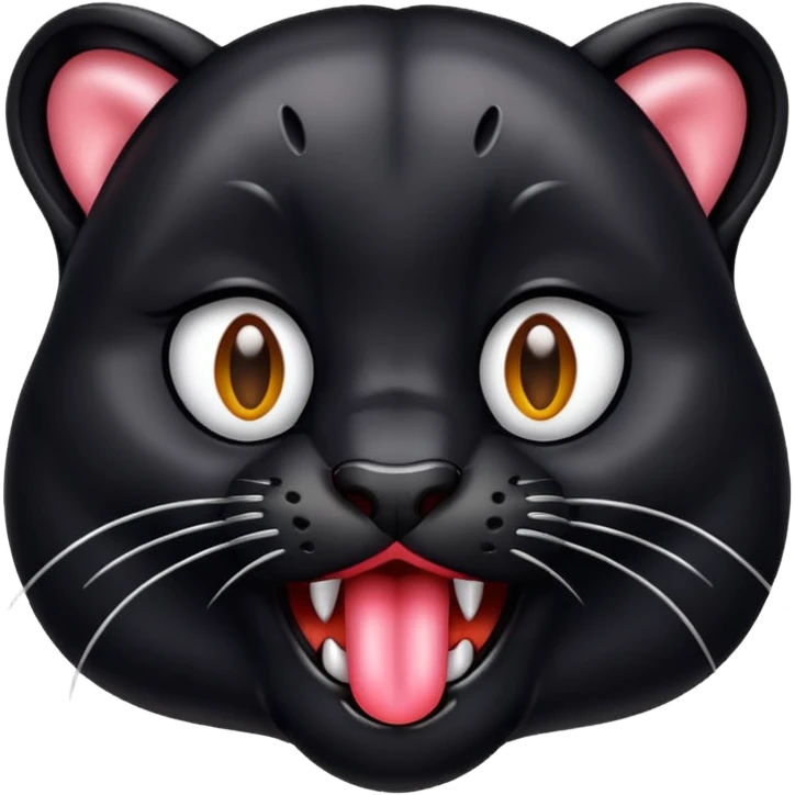 a panther with its tongue out drooling emoji
