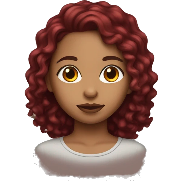 lightskin girl with dark red wavy hair emoji