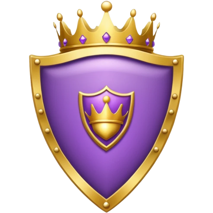 Purple shield with crown emoji