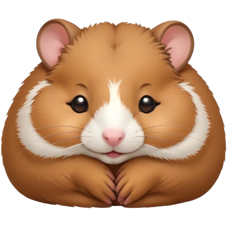 Meme-Worthy Cute Sleeping Brown Hamster Portrait Emoji, Head resting peacefully with a contented smile, showcasing a delightfully compact build and a luxuriously soft rich brown fur, eyes shut in a serene nap, Simplified yet hilariously adorable features, highly detailed, glowing with a soft, drowsy light, high shine, relaxed and utterly lovable, stylized with an air of playful laziness, bright and heartwarming, soft glowing outline, capturing the essence of a comically sleepy hamster, so meme-worthy it feels like it could instantly become the next viral sensation of adorable slumber! emoji