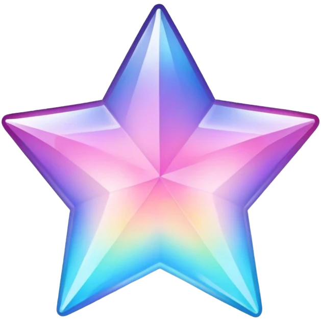 Gradient iridescent Pastel rainbow Pink violet blue crystal star  Primogem emoji